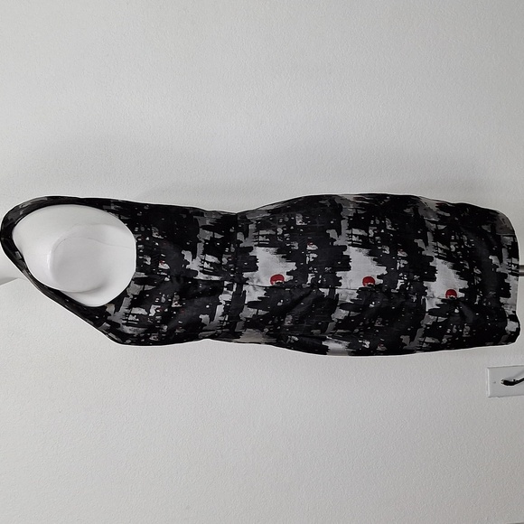 Michael Kors Preppy Black & Gray Abstract Cityscape Zip Front Designer Dress -14 - Picture 5 of 13